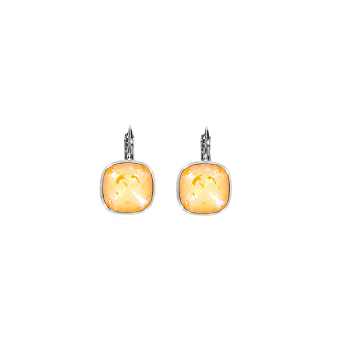 Medium Cushion Euroback Earrings - Peach Delite