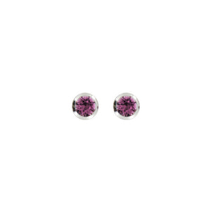 Small Round Post Earrings in Amethyst