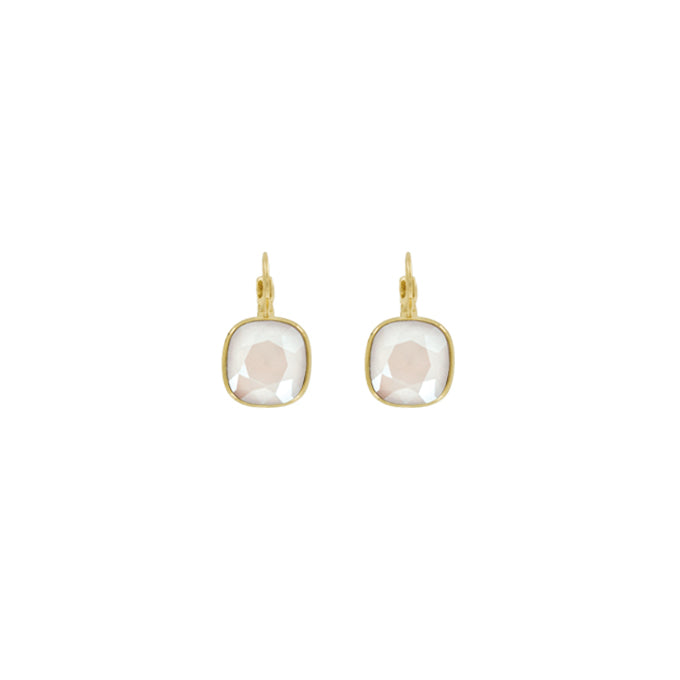 Cushion Euroback Earrings - Ivory Cream