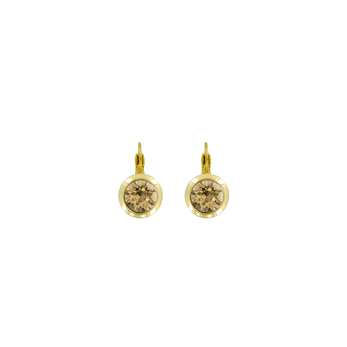 Bright Gold Round Euroback Earring - Golden Shadow