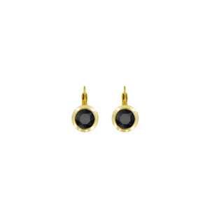Bright Gold Round Euroback Earring-Jet