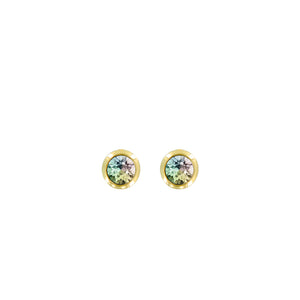 Bright Gold Round Post Earrings-Aurore Boreale