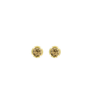 Bright Gold Round Post Earrings-Golden Shadow