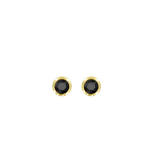 Bright Gold Round Post Earrings-Jet