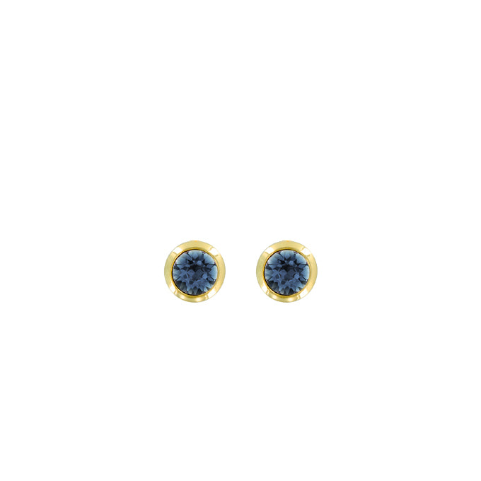 Bright Gold Round Post Earrings-Montana Blue