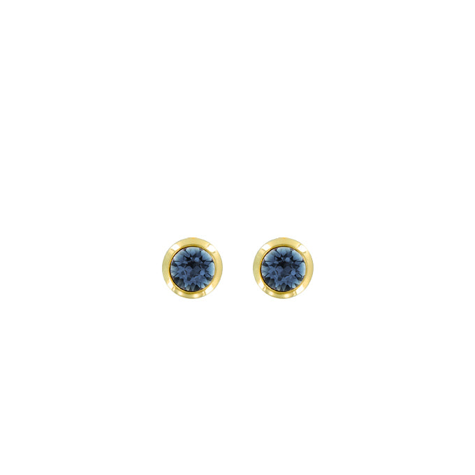 Bright Gold Round Post Earrings - Montana Blue