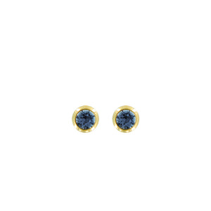 Bright Gold Round Post Earrings-Montana Blue