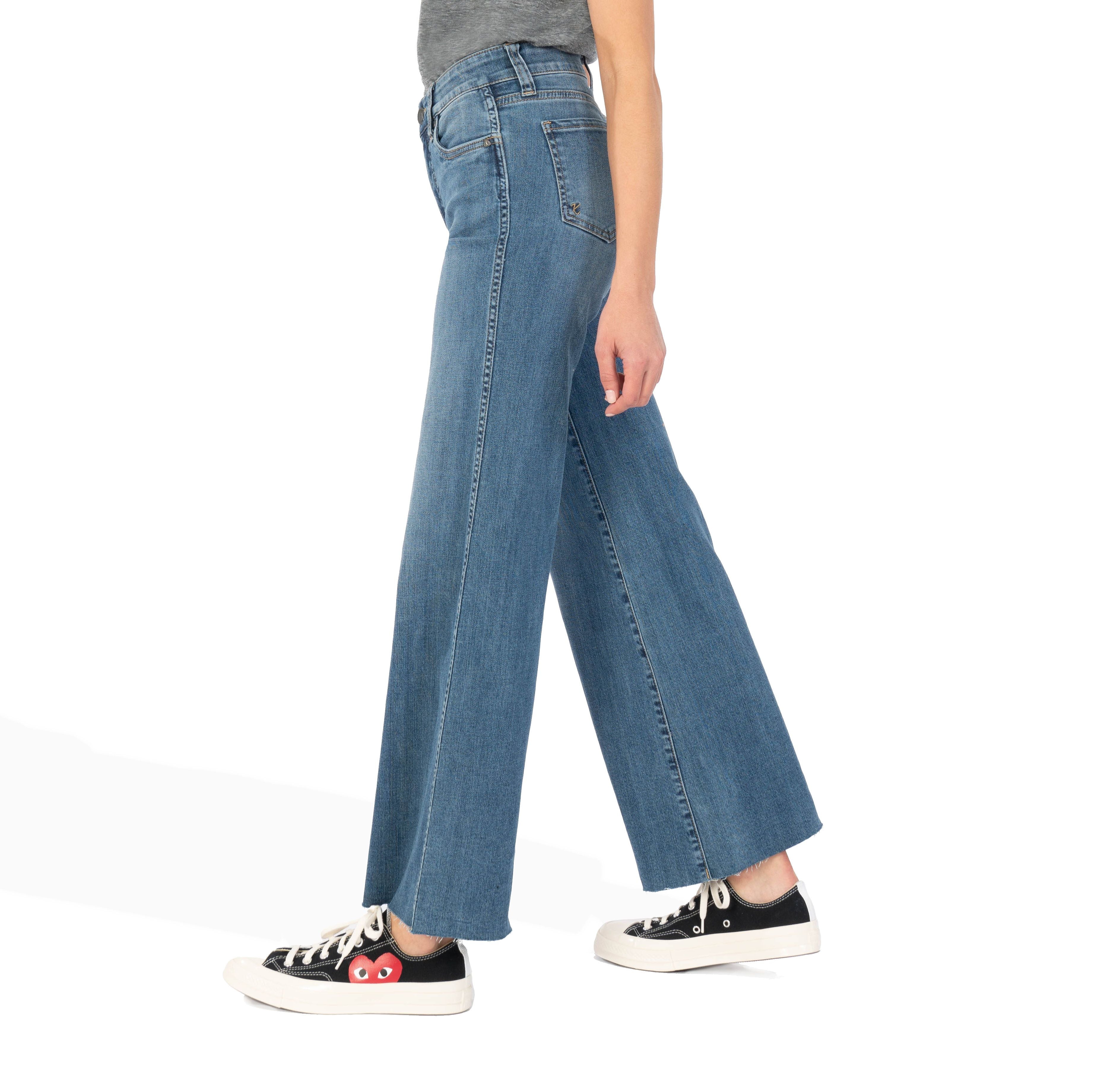 Jean High Rise Fab Ab Wide Leg-(Redeemed Wash)