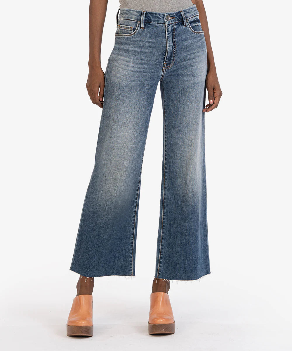 Meg - High Rise Fab Ab Wide Leg, Long Inseam (Beckon Wash)
