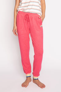 Happy Things Smiley Face Banded Pant-Cherry Pie