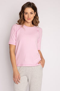 Mini Me Striped Short Sleeve Top-Rose Pink