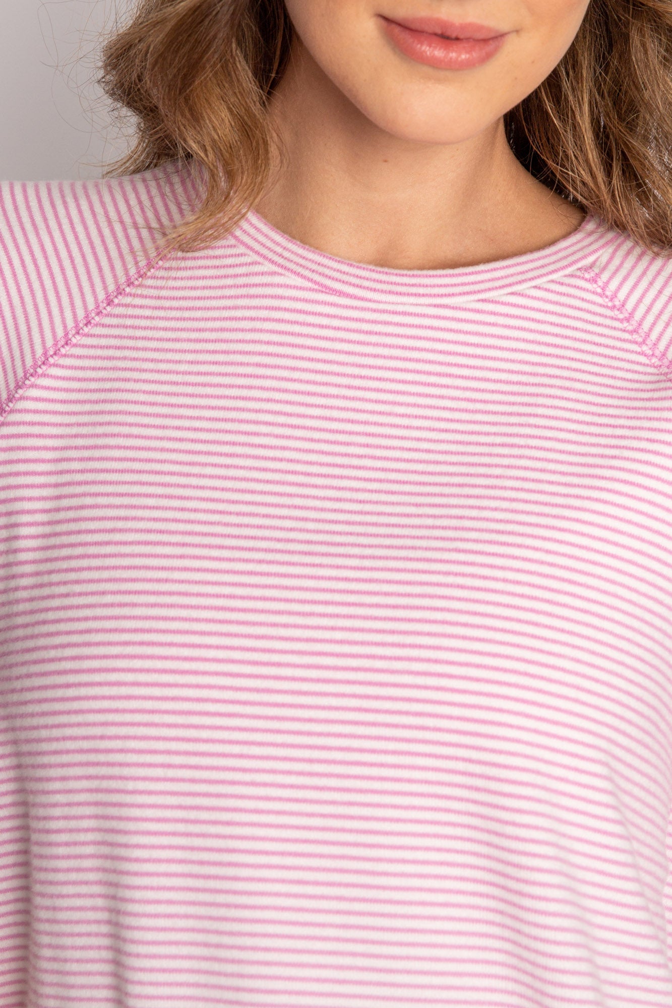 Mini Me Striped Short Sleeve Top-Rose Pink