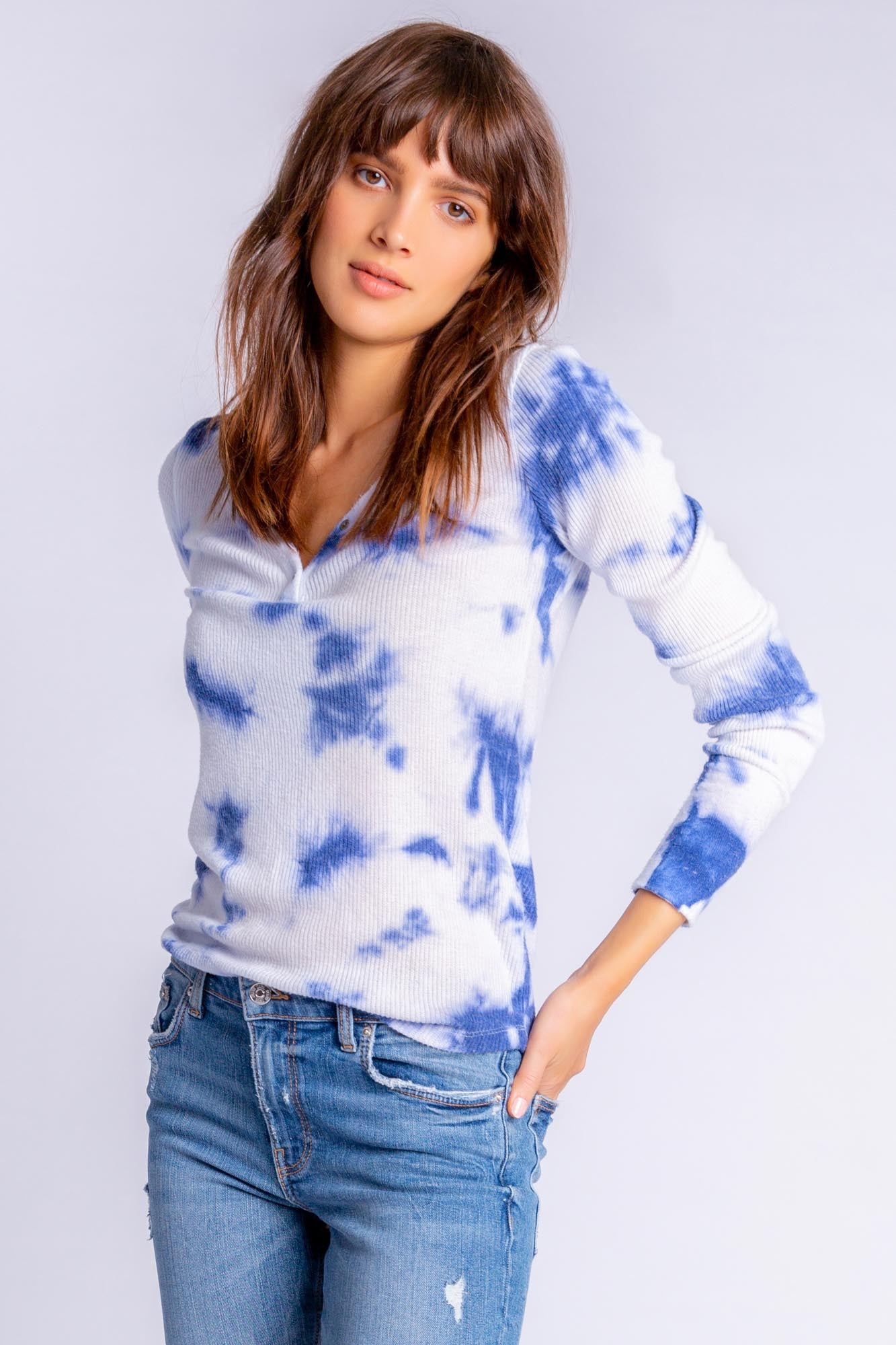 Blue Tide Tie Dye L/S Top