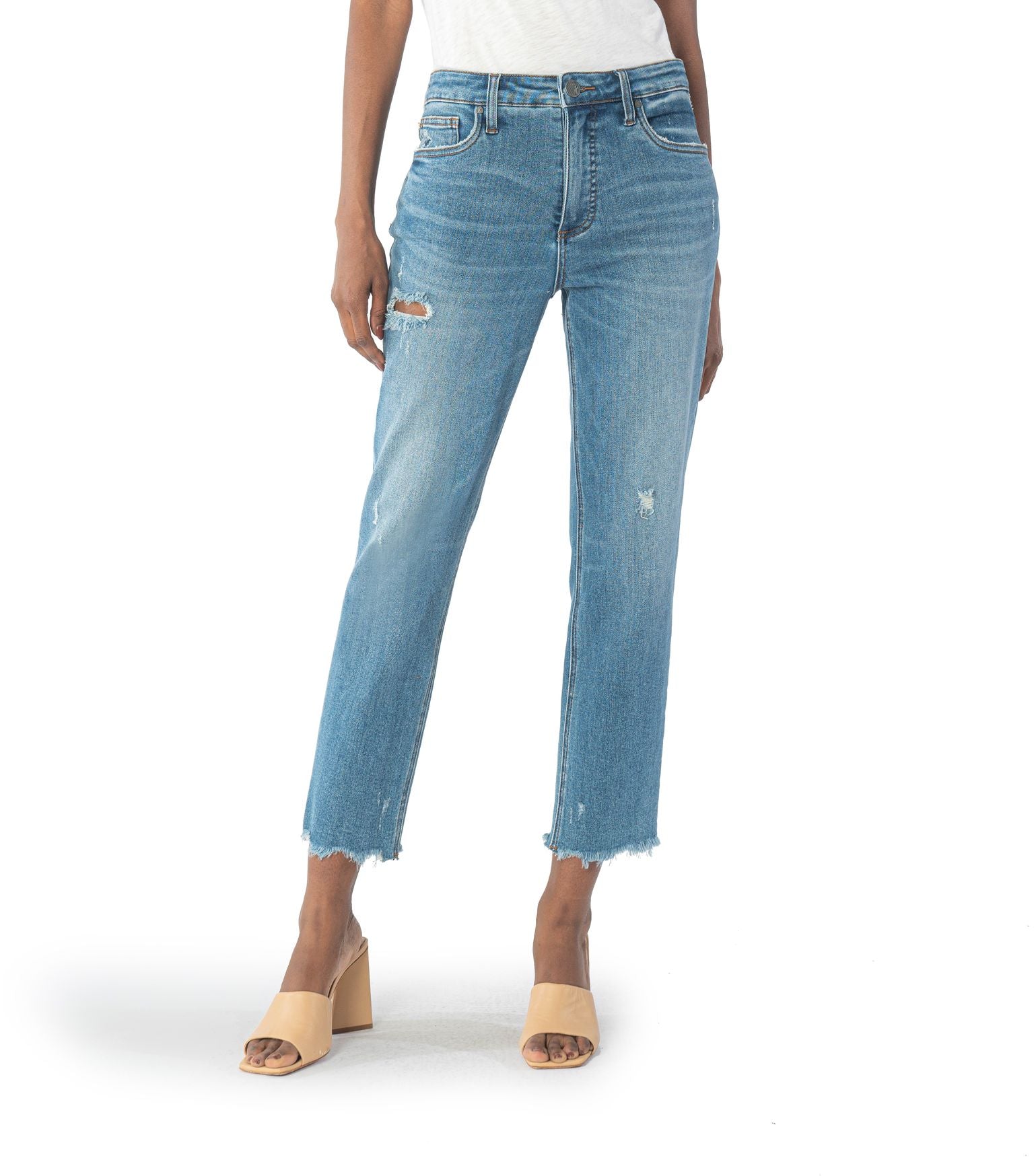 Rachael High Rise Fab Ab Raw Hem Mom Jean (Poised Wash)