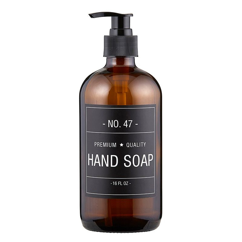 Amber Glass Hand Soap Pump