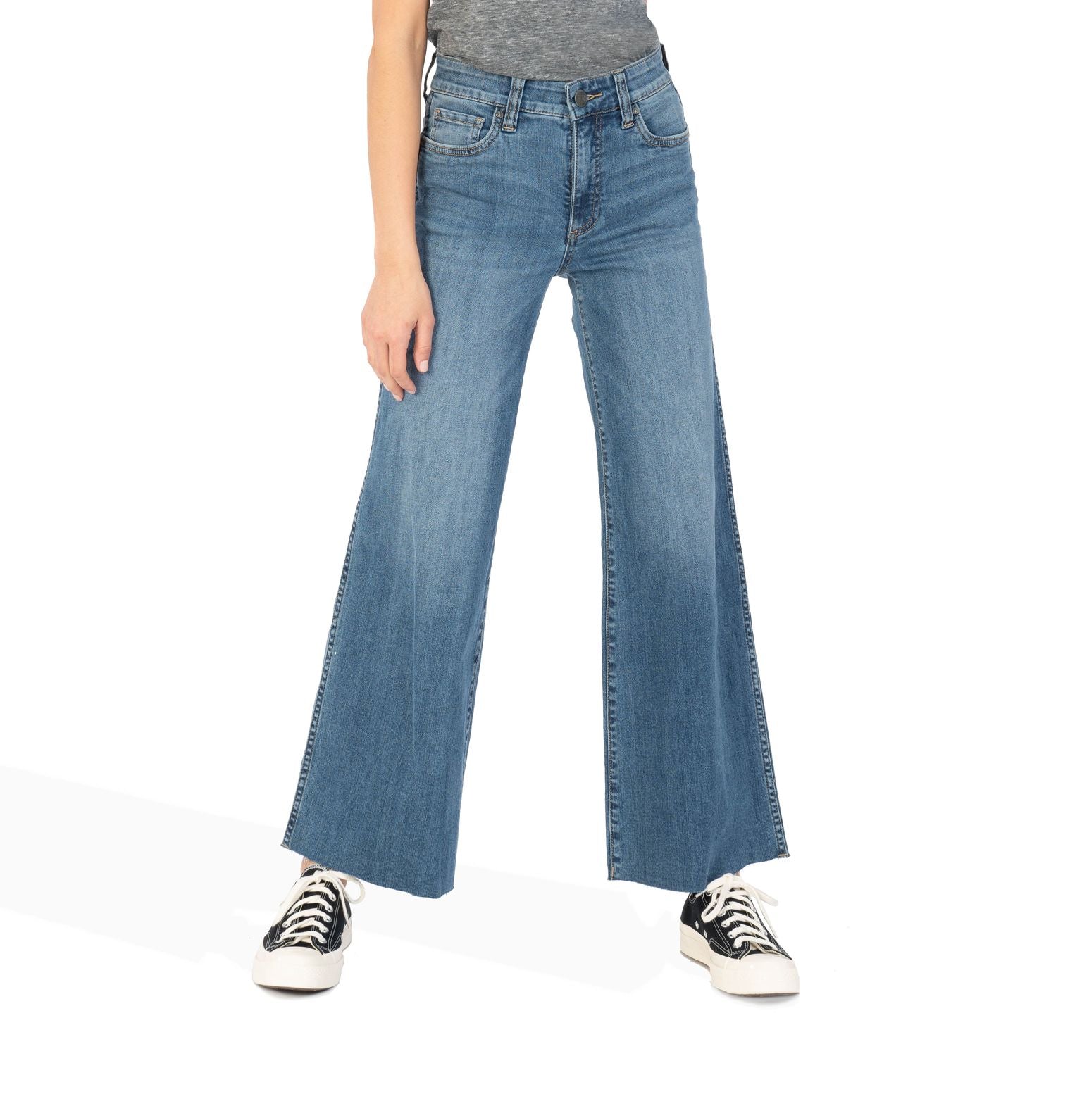 Jean High Rise Fab Ab Wide Leg-(Redeemed Wash)