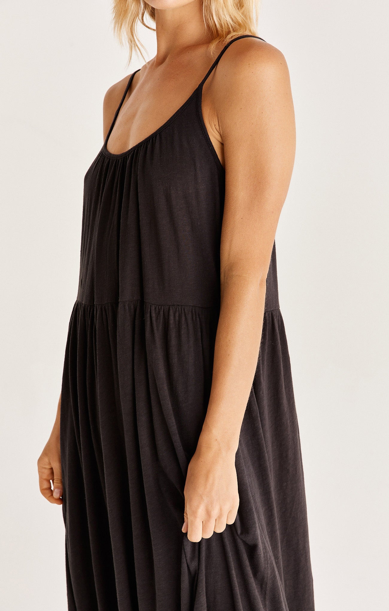 Lido Cotton Slub Dress - Black