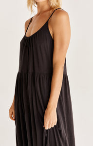 Lido Cotton Slub Dress-Black