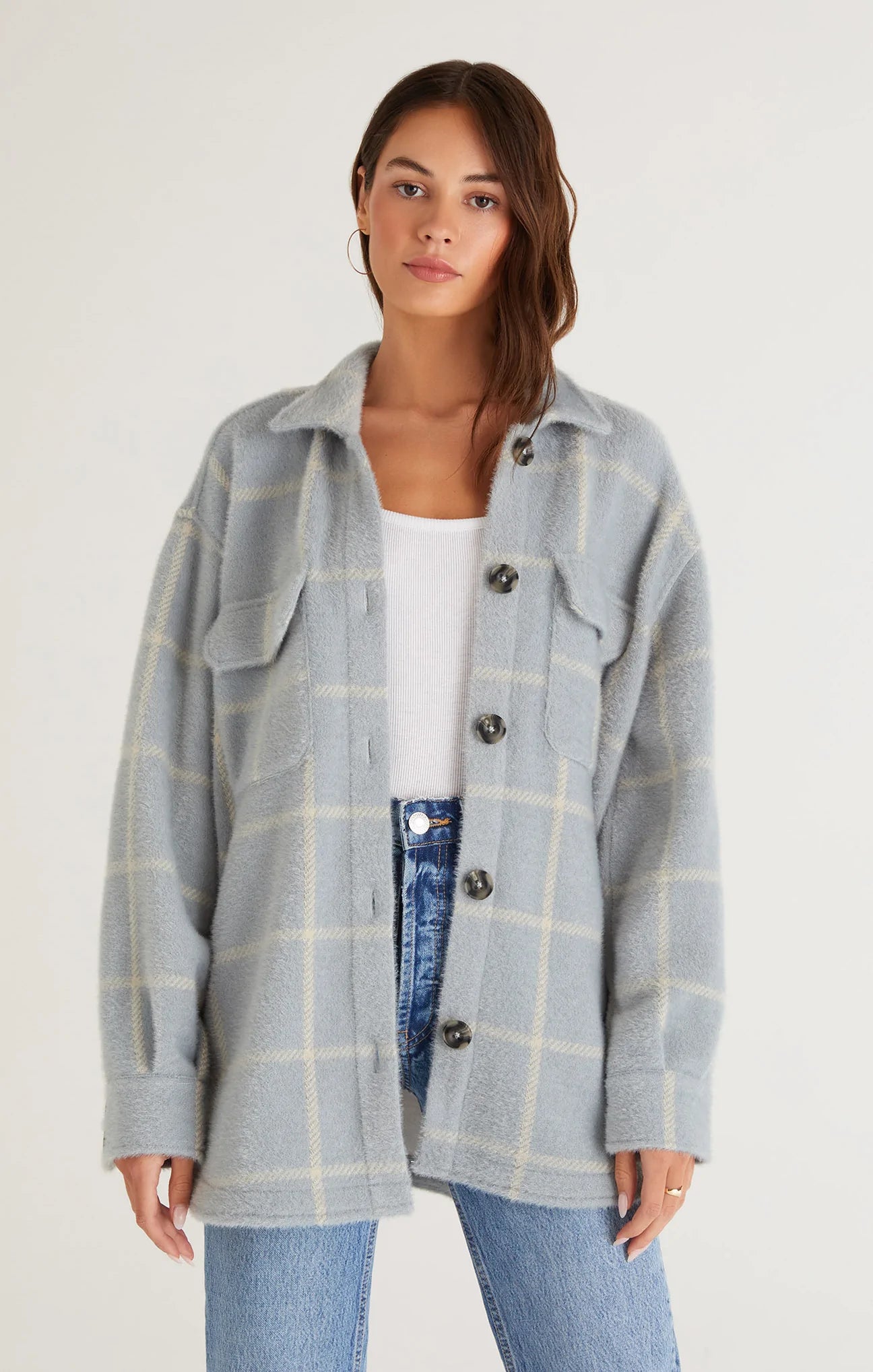 Plaid Tucker Jacket - Morning Fog
