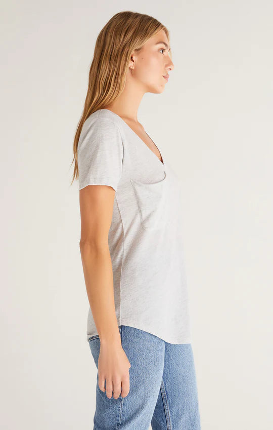 Pocket Tee - Light Heather Grey