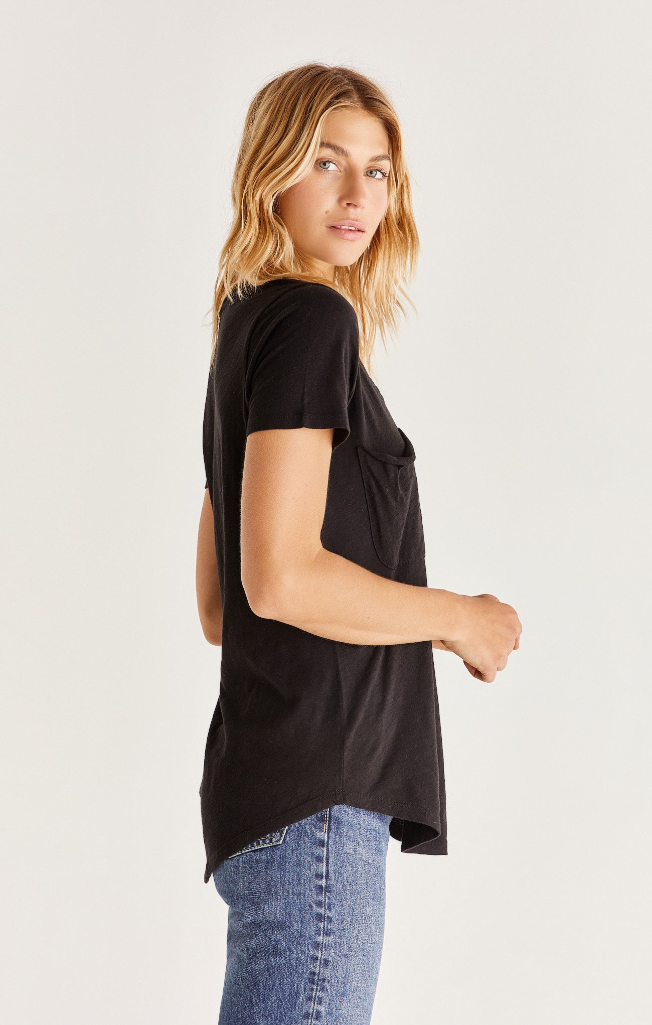 Cotton Slub Pocket Tee - Black