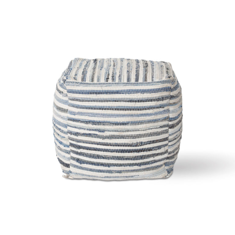 Bohemian Denim Pouf