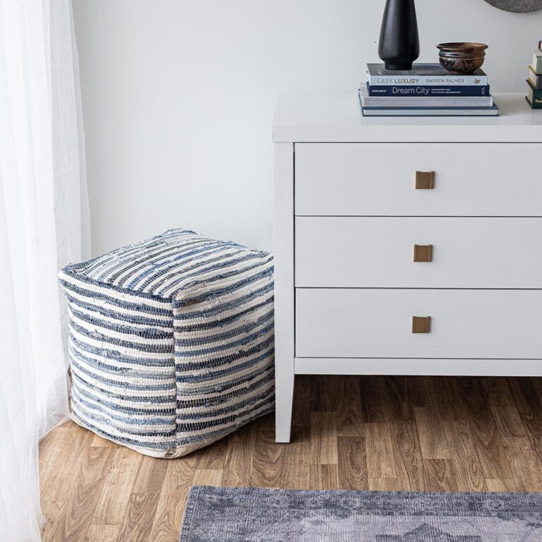 Bohemian Denim Pouf