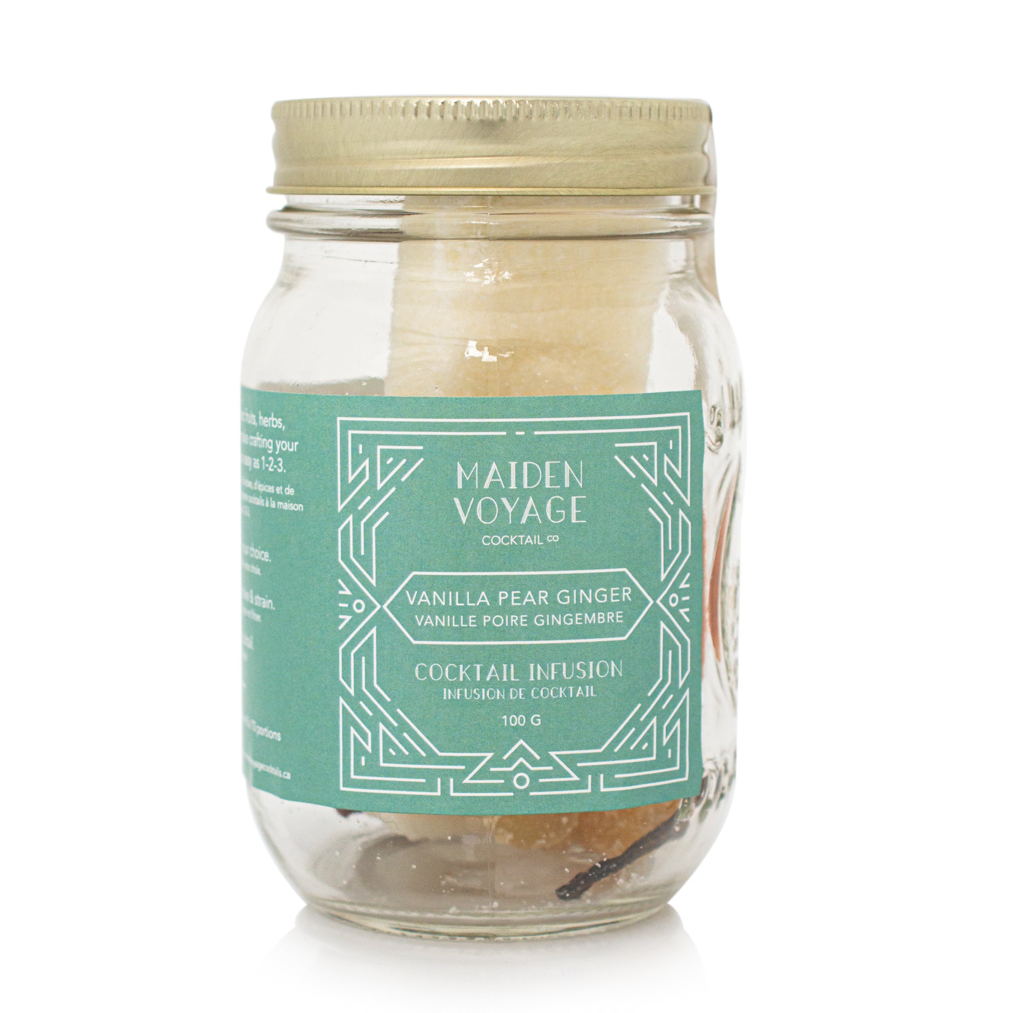 Vanilla Pear Ginger Cocktail Infusion Jar