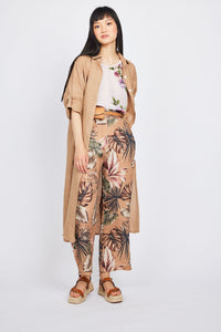 Maxi Linen Blouse Dress-Desert
