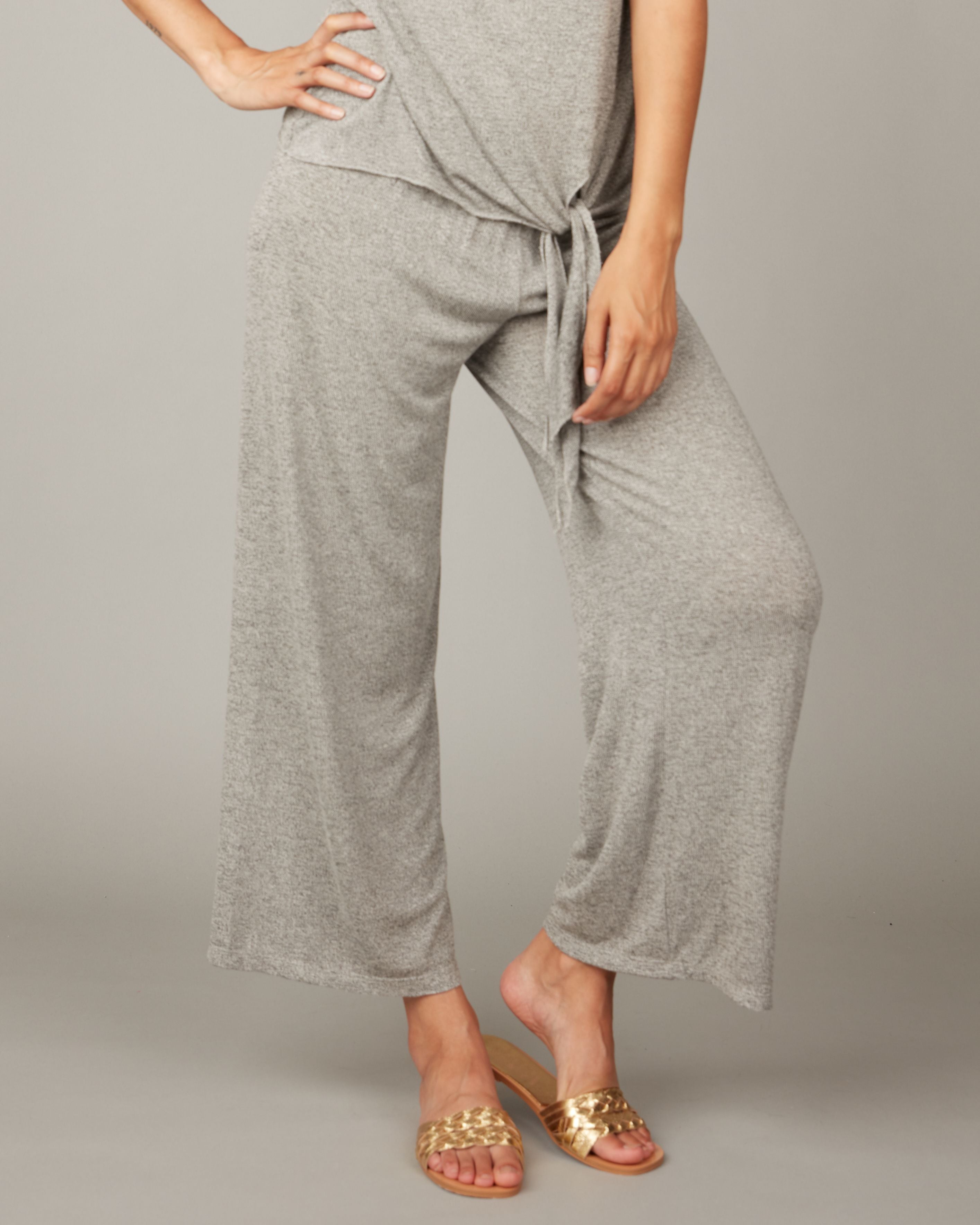 Melange Knit Crop Pant